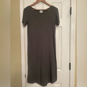 New Plain Jane olive green tshirt maxi dress XS Bohme Anthropologie boho $60